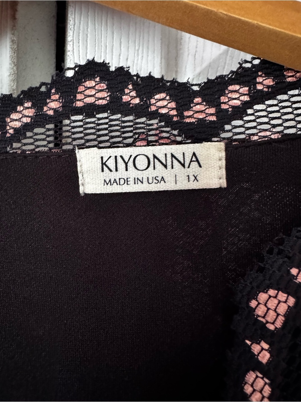 Kiyonna Black Dress with Blush Lace Accents - Picture 7 of 8